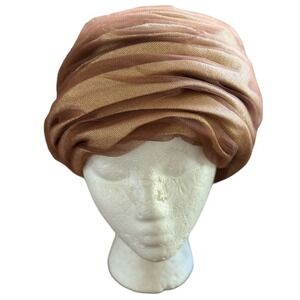 CHRISTIAN DIOR Chapeaux artistic Gold Sparkle tulle Turban fashion Designer hat